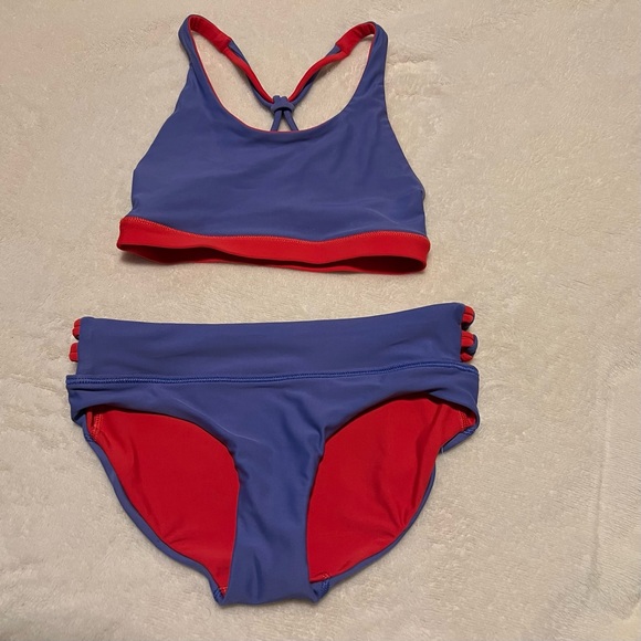 Lululemon Ivivva Reversible Bikini Red Purple 4-6 - Picture 10 of 10